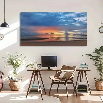 Ocean View Sunrise Australia  Wall Art Canvas Office Home Room Framed 120x60cm
