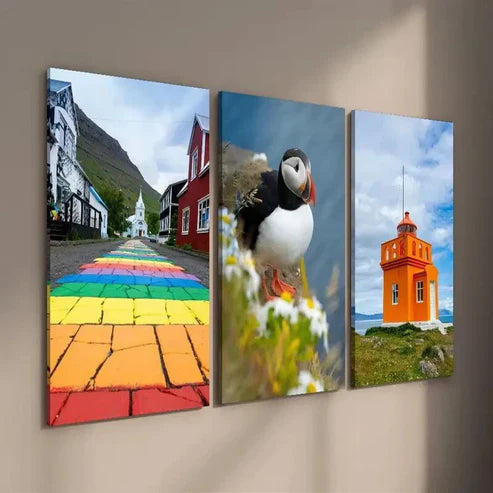 3pcs Beautiful Art Photos of Iceland Wall Art Set Canvas Unframed - High Quality Print 100% Australian Made Wall Canvas - Bella Home Decor