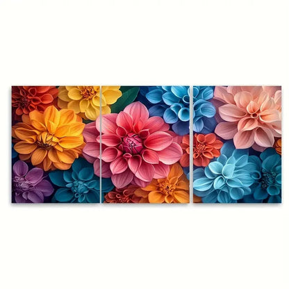 3pcs Elegant Floral Bouquet Decor  Wall Art Set Canvas Framed 50x70cm - High Quality Print 100% Australian Made Wall Canvas Ready to Hang