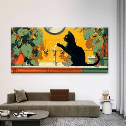 Funny in Bathroom Wall Art Canvas Office Home Room Framed 120x60cm