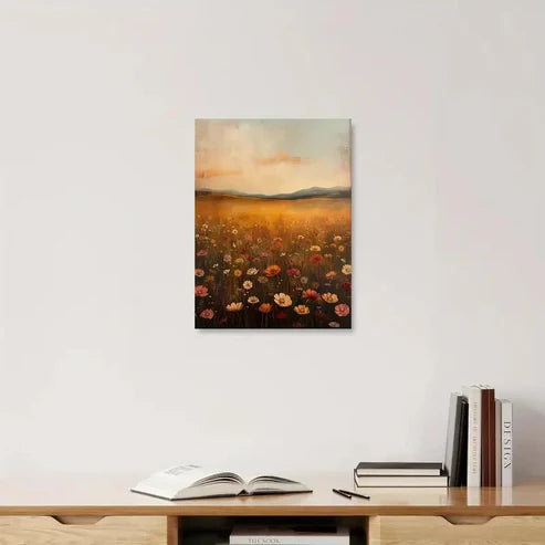 Beautiful Vintage Spring Wildflowers Painting 60x90cm Metal Print Ready to Hang
