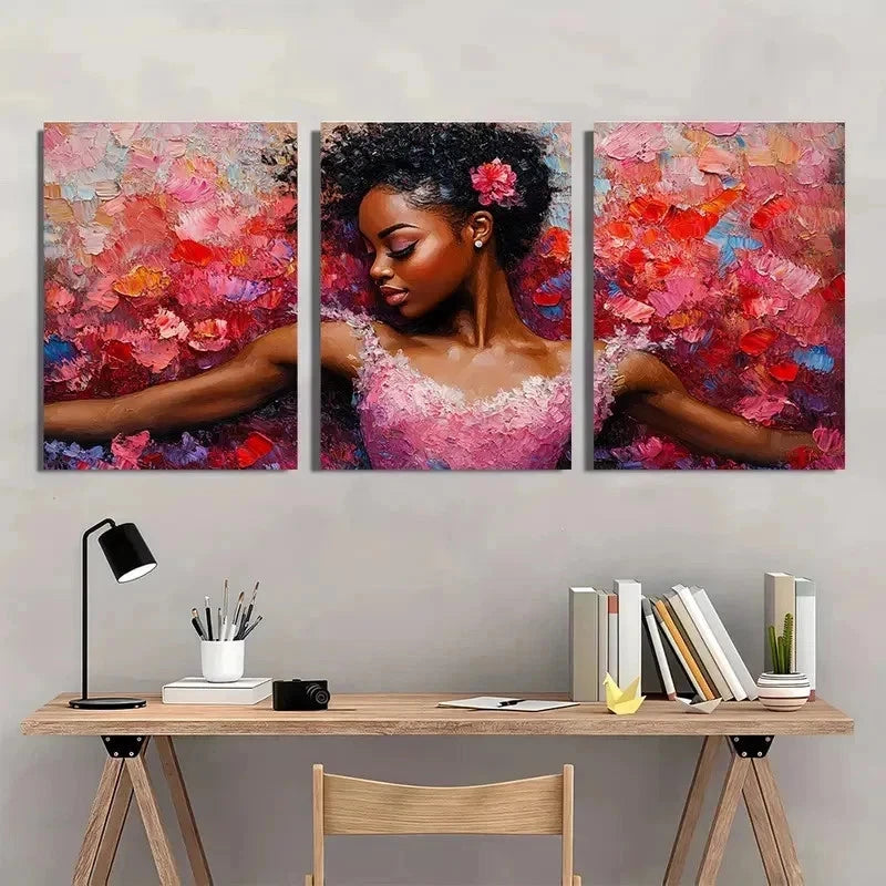 3pcs Ballerina Art Ballet Dancer Perfect Wall Art Set Canvas Framed 40x60cm - High Quality Print 100% Australian Made Wall Canvas Ready to Hang - Bella Home Decor