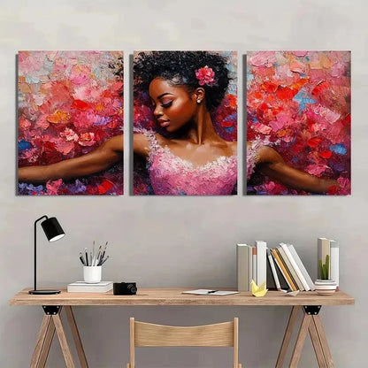 3pcs Ballerina Art Ballet Dancer Perfect Wall Art Set Canvas Framed 40x60cm - High Quality Print 100% Australian Made Wall Canvas Ready to Hang - Bella Home Decor
