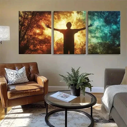 3pcs Vibrant Sunset and Cool Sky Tones Perfect Wall Art Canvas Unframed - High Quality Print 100% Australian Made Wall Canvas