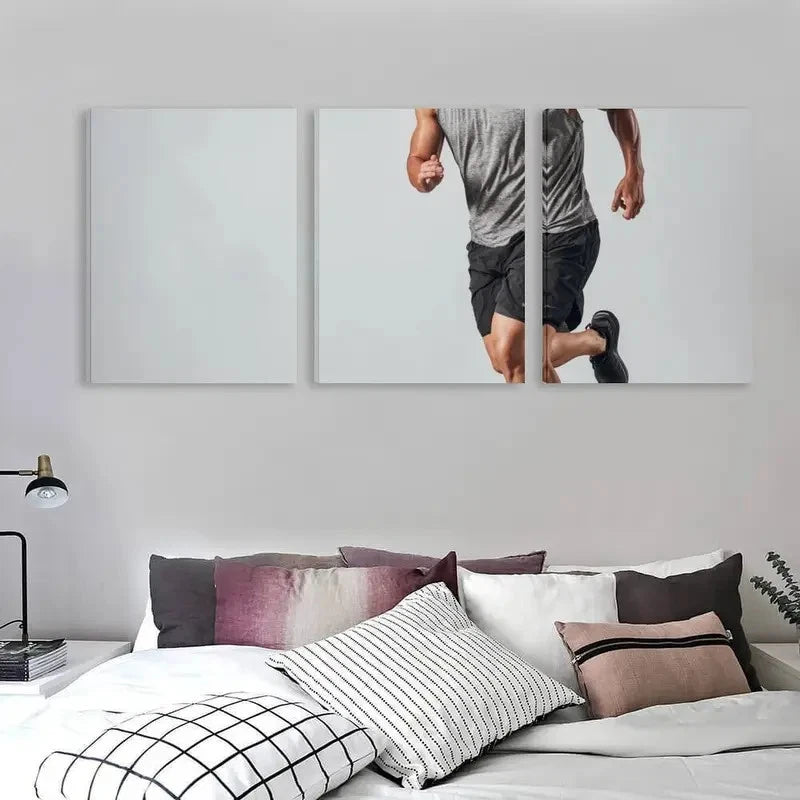 3pcs Dynamic Motion Of A Powerful Athlete    Wall Art Set Canvas Framed 40x60cm - High Quality Print 100% Australian Made Wall Canvas Ready to Hang - Bella Home Decor