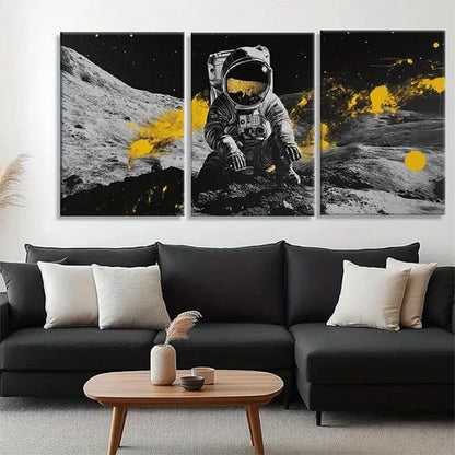 3pcs Space Exploration Astronaut Décor Perfect Wall Art Canvas Unframed - High Quality Print 100% Australian Made Wall Canvas