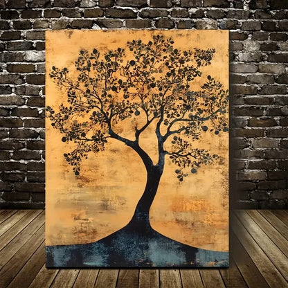 Beautiful Flourishing Pear Tree Forest Painting 40x60cm Metal Print Ready to Hang - Bella Home Decor