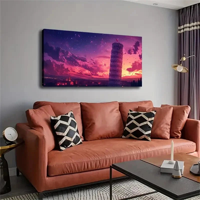 Snow Mountain Shine The Pcink Wall Art Canvas Office Home Room Framed 120x60cm - Bella Home Decor