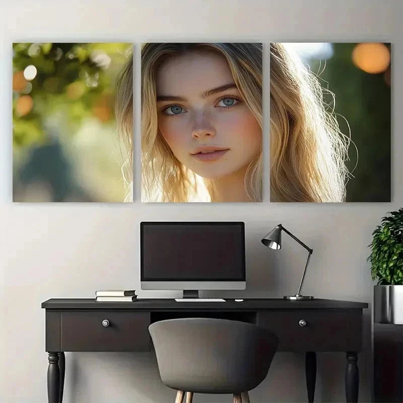 3pcs Meredith Glenn Beauty Girl Perfect Wall Art Set Canvas Framed 50x70cm - High Quality Print 100% Australian Made Wall Canvas Ready to Hang