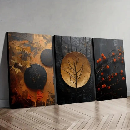 3pcs Moon and Nature Inpired  MN  Wall Art Set Canvas Framed 60x90cm - High Quality Print 100% Australian Made Wall Canvas Ready to Hang
