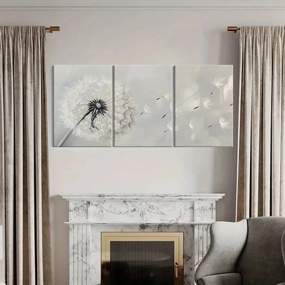 3pcs Minimalist Design Black White Floral Pattern Metal Print Ready to Hang Art - Bella Home Decor
