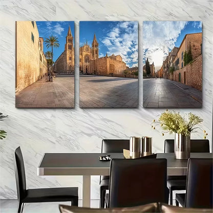 3pcs Palma de Mallorca La Seu Metal Print Ready to Hang Art