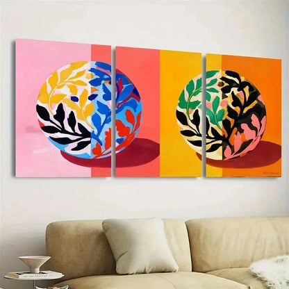 3pcs Matisse Disco Ball Wall Art Set Canvas Framed 40x60cm - High Quality Print 100% Australian Made Wall Canvas Ready to Hang - Bella Home Decor