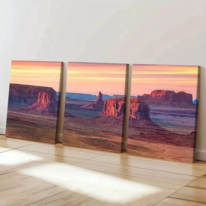 3pcs Mountain Sunset Scene Posters  Wall Art Set Canvas Unframed - High Quality Print 100% Australian Made Wall Canvas