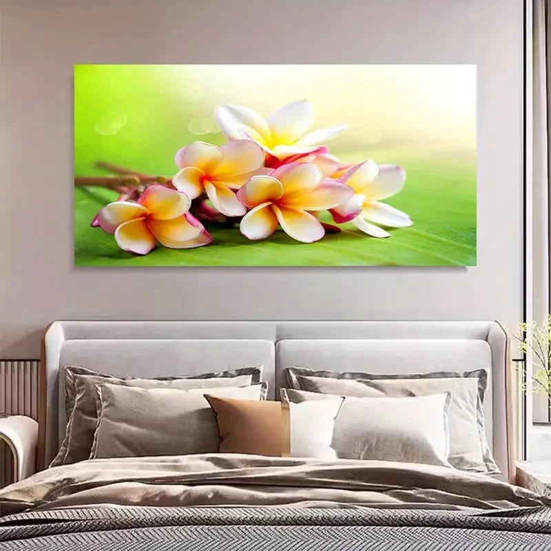 Pink & Yellow Egg Flowers Wall Art Canvas Office Home Room Framed 120x60cm - Bella Home Decor