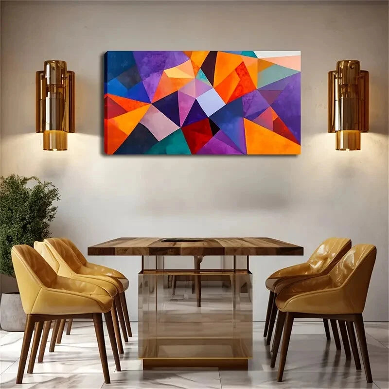 Modern Geometric Design Décor Wall Art Canvas Office Home Room Framed 120x60cm - Bella Home Decor