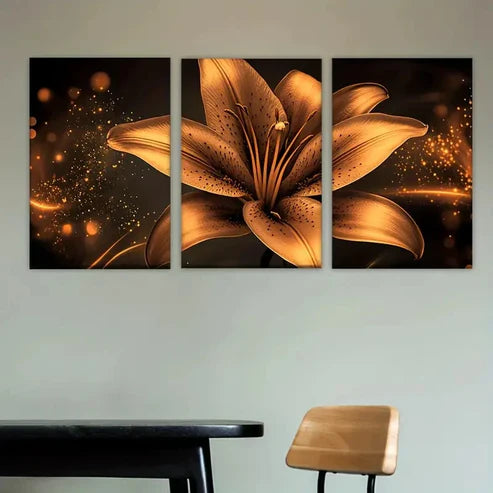 3pcs A painting of leaves and branches Wall Art Set Canvas Unframed - High Quality Print 100% Australian Made Wall Canvas - Bella Home Decor