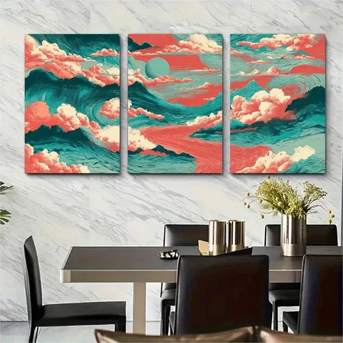 3pcs Retro Vintage Aesthetic Trendy Perfect Wall Art Canvas Unframed - High Quality Print 100% Australian Made Wall Canvas