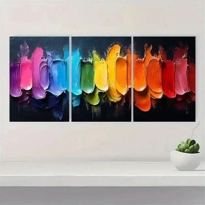 3pcs Contemporary Painting Colorful FR Wall Art Set Canvas Unframed - High Quality Print 100% Australian Made Wall Canvas - Bella Home Decor