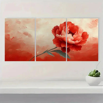 3pcs Two Toned Carnation Beige Perfect Wall Art Canvas Unframed - High Quality Print 100% Australian Made Wall Canvas