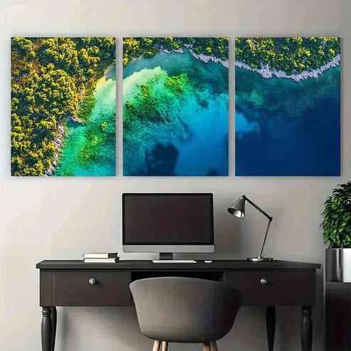 3pcs Lovers Croatia National Park Wall Art Canvas Unframed - High Quality Print 100% Australian Made Wall Canvas