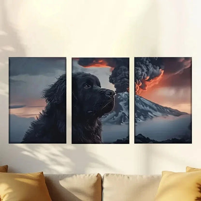 3pcs Dog with Red Nose Artist Drawing Wall Art Set Canvas Framed 60x90cm - High Quality Print 100% Australian Made Wall Canvas Ready to Hang - Bella Home Decor