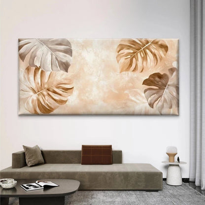 Transparent Leaves with Veins Wall Art Canvas Office Home Room Framed 120x60cm