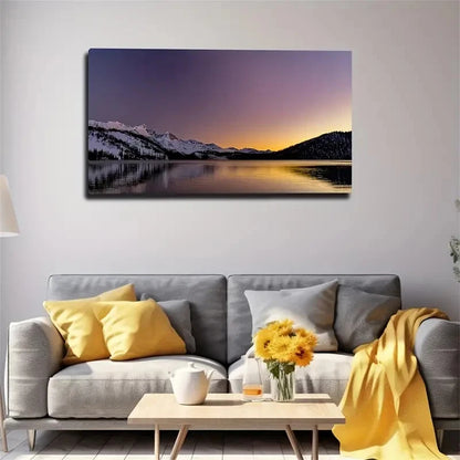 Peaceful Sky And Lake Happy Wall Art Canvas Office Home Room Framed 120x60cm