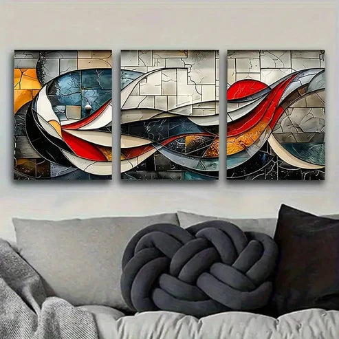 3pcs Abstract Fluid Art Composition Canvas Print Flower F Wall Art Set Canvas Unframed - High Quality Print 100% Australian Made Wall Canvas - Bella Home Decor