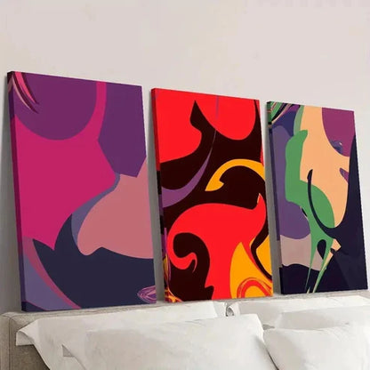 3pcs Modern Color Block Pop Style  Wall Art Set Canvas Unframed - High Quality Print 100% Australian Made Wall Canvas