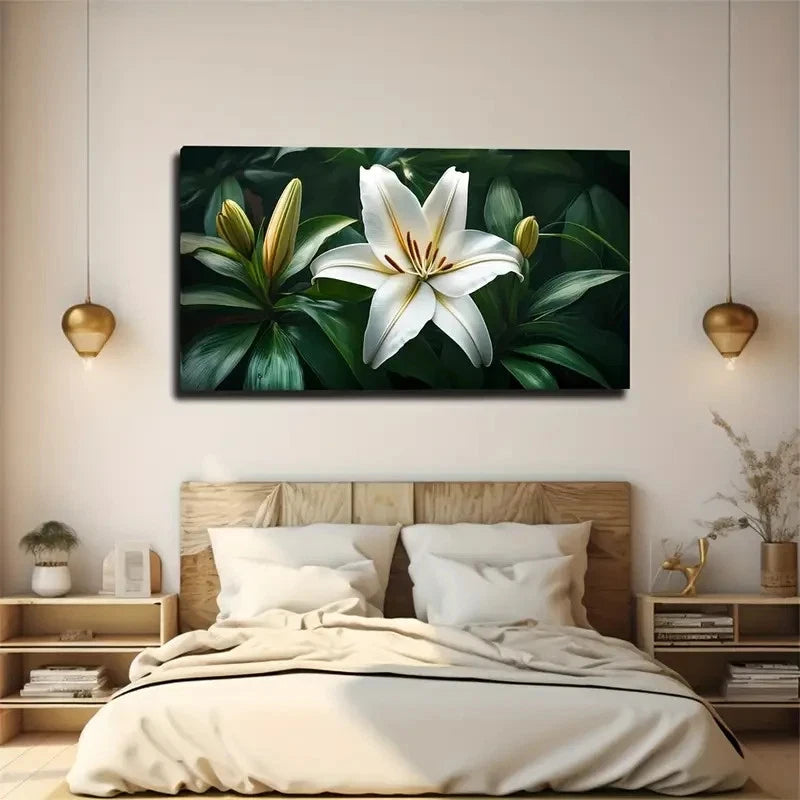 Lilies Exquisitely Made Wall Art Canvas Office Home Room Framed 120x60cm