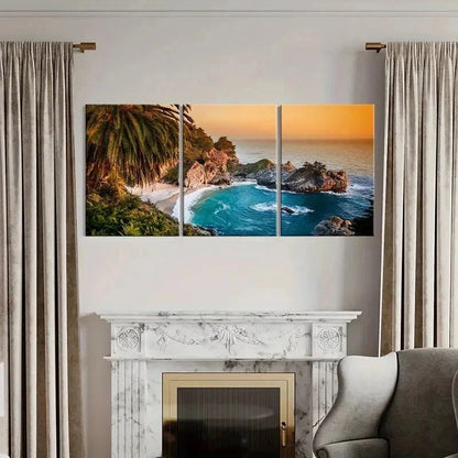 3pcs California Seaside Natural Landscape Wall Art Set Canvas Framed 60x90cm - High Quality Print 100% Australian Made Wall Canvas Ready to Hang - Bella Home Decor