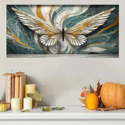 Butterfly Abstract Retro Wall Art Canvas Office Home Room Framed 120x60cm