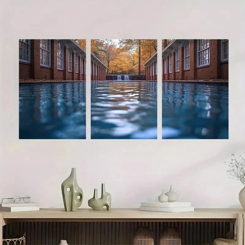 3pcs Waterfalls Crashing Over Rocks Perfect Wall Art Set Canvas Framed 60x90cm - High Quality Print 100% Australian Made Wall Canvas Ready to Hang - Bella Home Decor