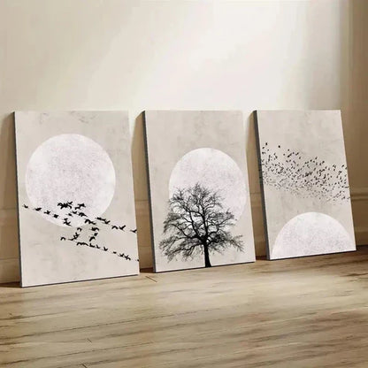 3pcs Sun Silhouette Prints, Nordic Wall Art Canvas Unframed - High Quality Print 100% Australian Made Wall Canvas