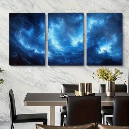 3pcs Mystical Clouds And Celestial Light Wall Art Canvas Unframed - High Quality Print 100% Australian Made Wall Canvas
