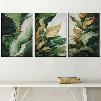 3pcs Modern Fashion Abstract Leaf Nature Art Set Canvas Unframed - High Quality Print 100% Australian Made Wall Canvas