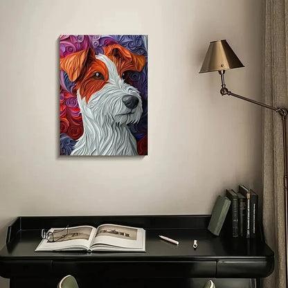 Wire Fox Terrier by Sheryl Wylie Painting  40x60cm Metal Print Ready to Hang - Bella Home Decor