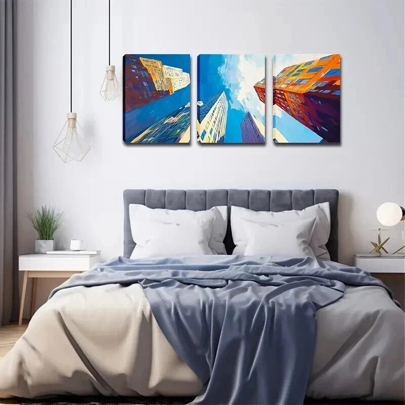 3pcs View Of The Sky Abstract Perfect Wall Art Set Canvas Framed 60x90cm - High Quality Print 100% Australian Made Wall Canvas Ready to Hang - Bella Home Decor