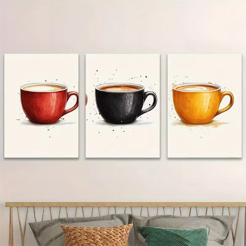 3pcs Big Mugs And I Cannot Lie Coffee Cup Metal Print Ready to Hang Art - Bella Home Decor