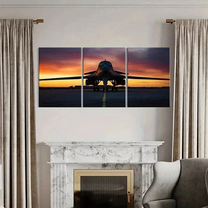 3pcs Military Themed Art Fighter Jets Wall Art Set Canvas Framed 50x70cm - High Quality Print 100% Australian Made Wall Canvas Ready to Hang - Bella Home Decor