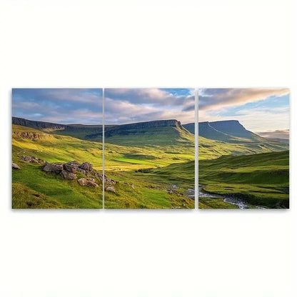 3pcs Yorkshire Dales National Park G  Wall Art Set Canvas Framed 60x90cm - High Quality Print 100% Australian Made Wall Canvas Ready to Hang
