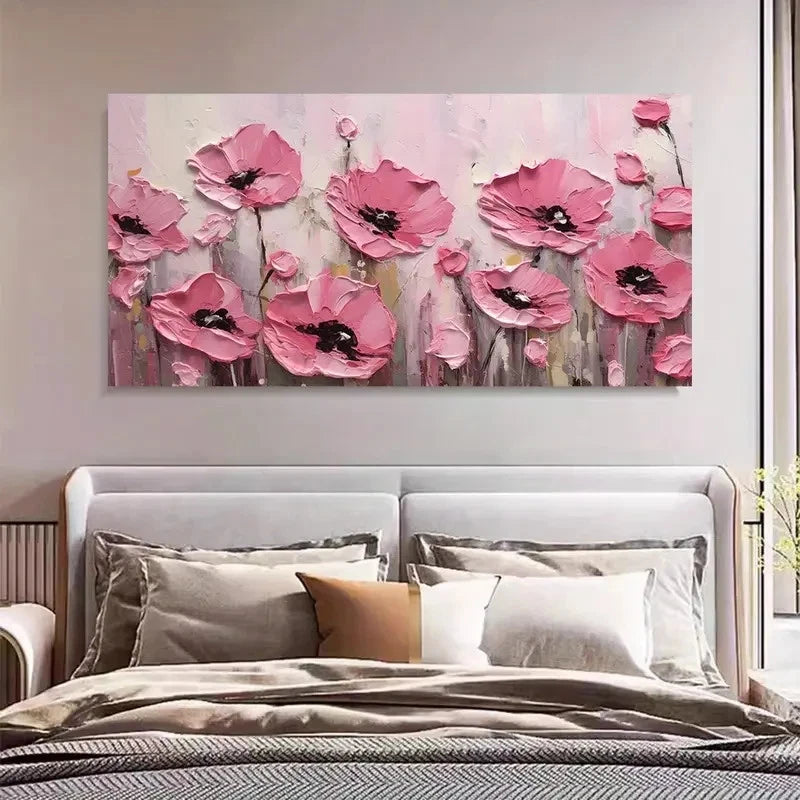 Abstract Pink Rose Flower Wall Art Canvas Office Home Room Framed 120x60cm