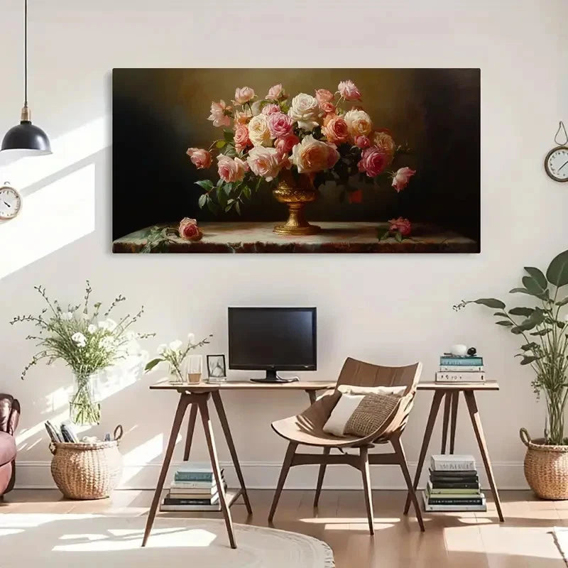 Floral Modern Landscape Deco Wall Art Canvas Office Home Room Framed 120x60cm - Bella Home Decor
