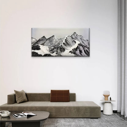 Mountain Range Black White Wall Art Canvas Office Home Room Framed 120x60cm