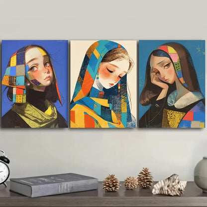 3pcs A woman Wall Art Set Canvas Framed 50x70cm - High Quality Print 100% Australian Made Wall Canvas Ready to Hang - Bella Home Decor