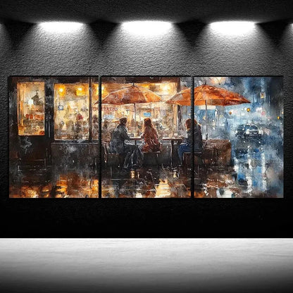 3pcs Beautiful Street Night View Metal Print Ready to Hang Art - Bella Home Decor