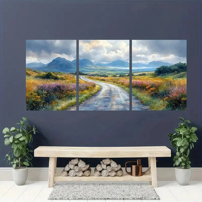 3pcs Irish Road Painting Ring Of Kerry Metal Print Ready to Hang Art