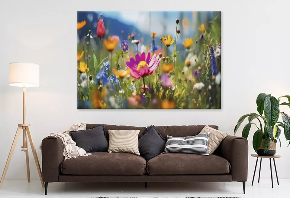 Spring Flower Field Summer Meadow  Wall Art Decor 100% Australian Made - Bella Home Decor