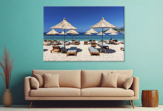 Paradise Beach In Himare Wall Art Decor 100% Australian Made - Bella Home Decor